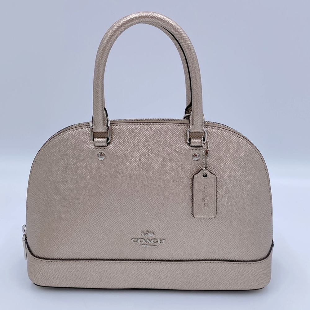 COACH F29170 MINI SIERRA DOME SATCHEL HANDBAG Metallic Platinum/Light Gold